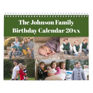 Calendario de cumpleaños de familia personalizado
