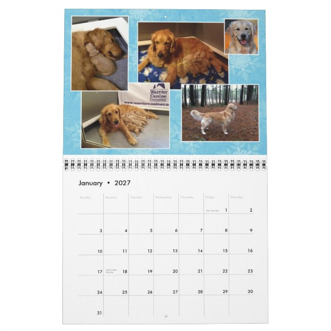 Calendario de cumpleaños de media docena de Holly  (Jan 2027)