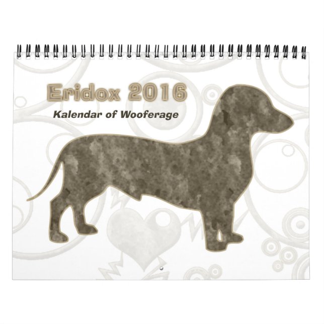 Calendario de Dachshund de Eridox 2016 (Tapa)