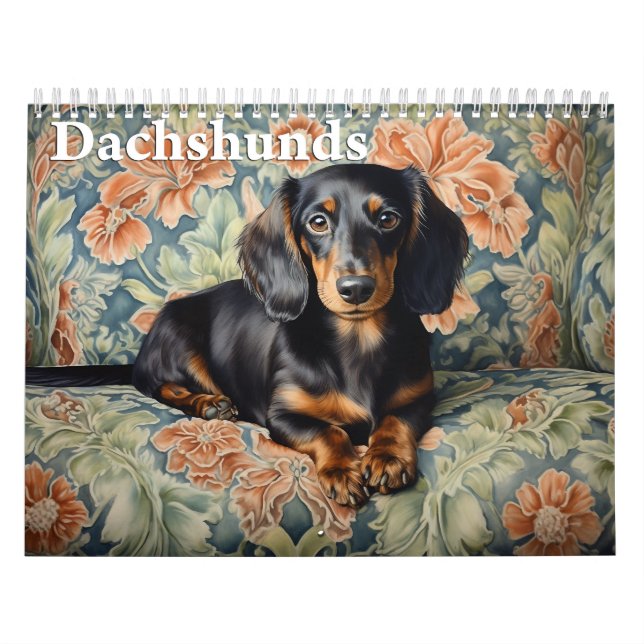 Calendario de Dachshunds, cualquier año (Tapa)