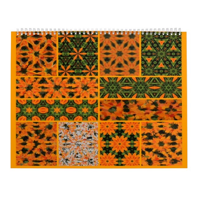 Calendario de Dahlia verde y Naranja (Tapa)