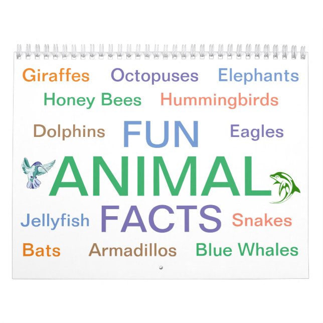 Calendario de datos de la diversión de los animale (Tapa)