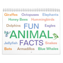 Calendario de datos de la diversión de los animale