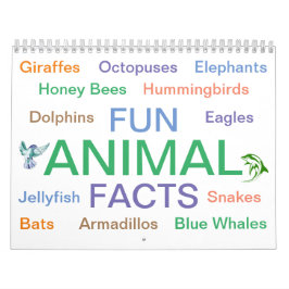 Calendario de datos de la diversión de los animale