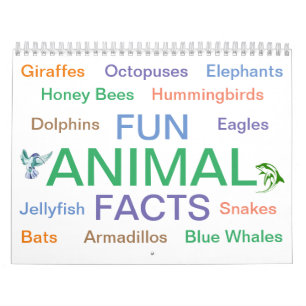 Calendario de datos de la diversión de los animale