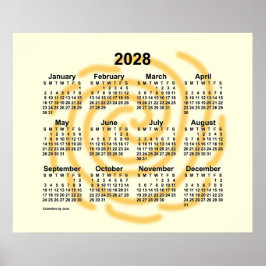 Calendario de Días Soleados 2028 de Janz Póster