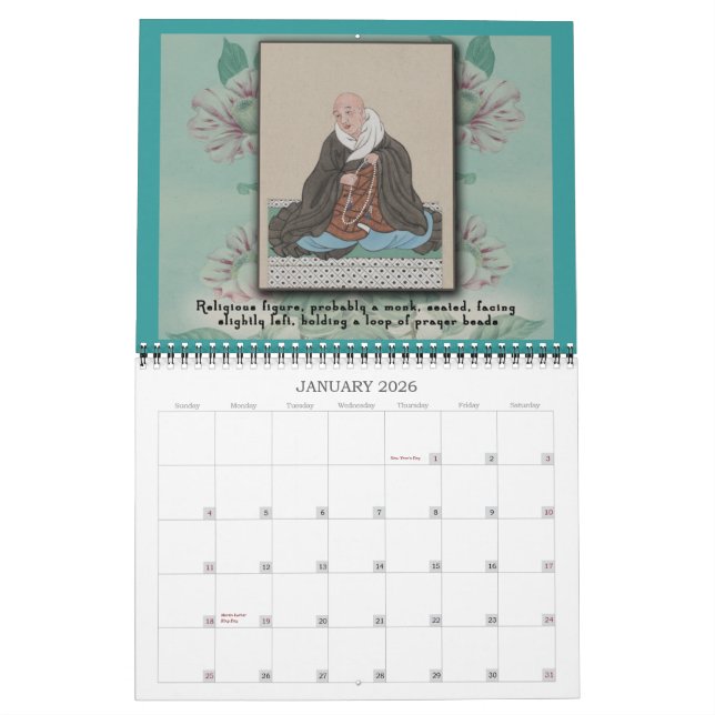 Calendario de dibujos japoneses del siglo XIX (Jan 2026)