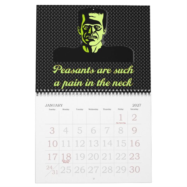 calendario de dieciocho meses de Halloween (Jan 2027)