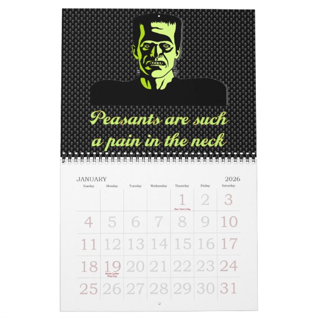 calendario de dieciocho meses de Halloween (Jan 2026)