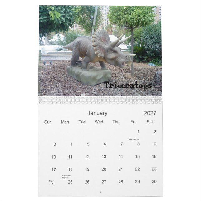 Calendario de dinosaurios 2011 (Jan 2027)