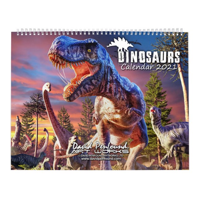 Calendario de dinosaurios 2021 David Penfound (Tapa)