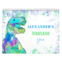 Calendario de Dinosaurios Coloridos personalizados