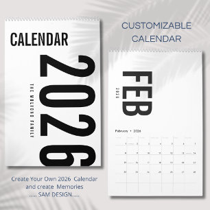 Calendario de Diseño de Lujo Simple