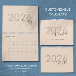 Calendario de Diseño de Lujo Simple