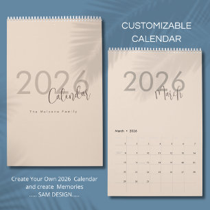 Calendario de Diseño de Lujo Simple