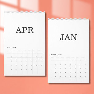 Calendario de Diseño de Lujo Simple