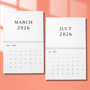 Calendario de Diseño de Lujo Simple