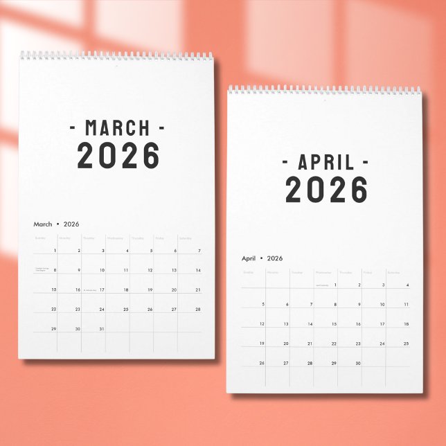 Calendario de Diseño de Lujo Simple (Subido por el creador)