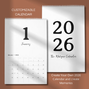 Calendario de diseño moderno minimalista limpio