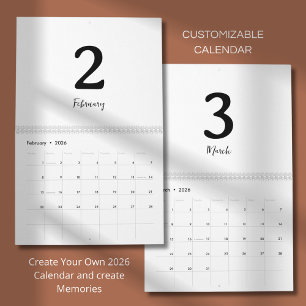 Calendario de diseño moderno minimalista limpio