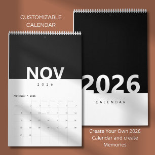Calendario de diseño moderno minimalista limpio