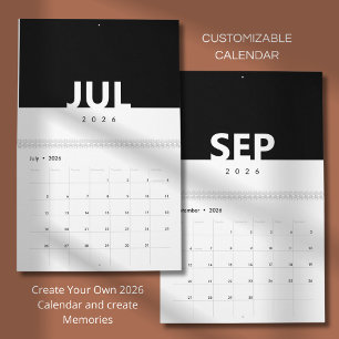 Calendario de diseño moderno minimalista limpio