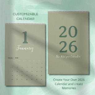 Calendario de diseño moderno minimalista limpio