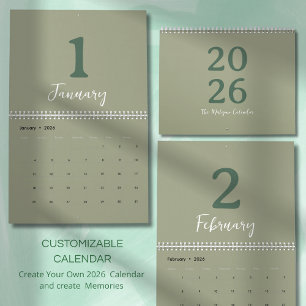 Calendario de diseño moderno minimalista limpio