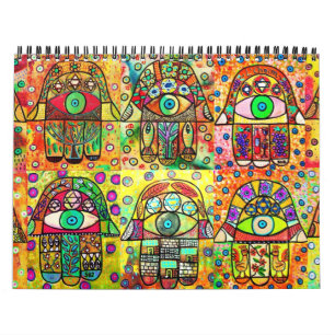 Calendario de doce meses de Judaica Hamsa