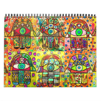 Calendario de doce meses de Judaica Hamsa