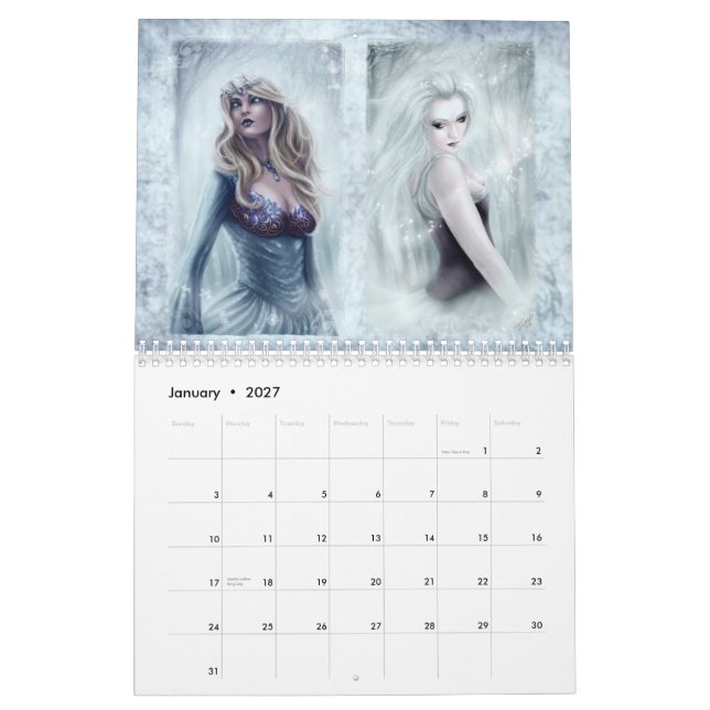 Calendario de doce meses del reino de Tiffany (Jan 2027)