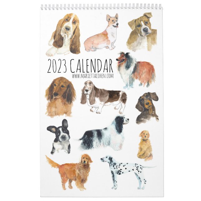 Calendario de DOGS de una sola página 2023, calend (Tapa)