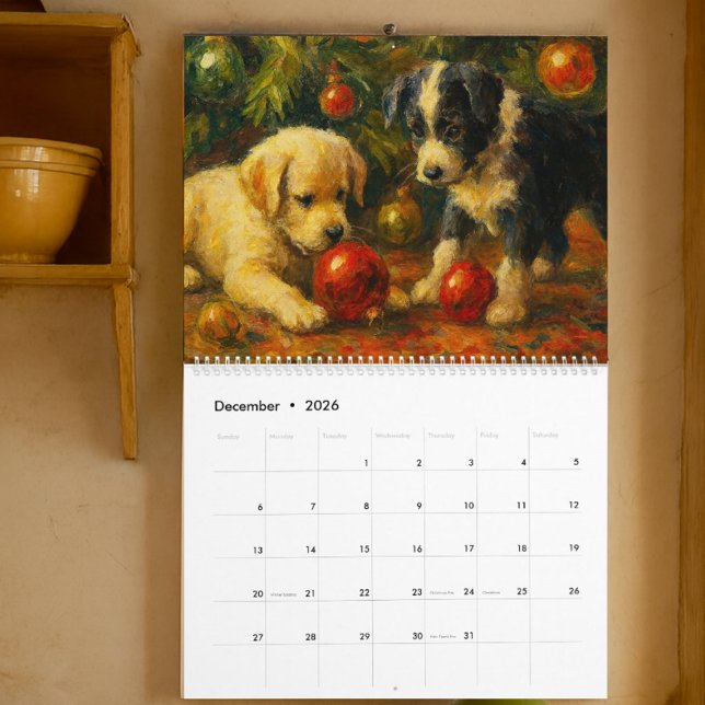 Calendario de dos cachorros lindos (Subido por el creador)