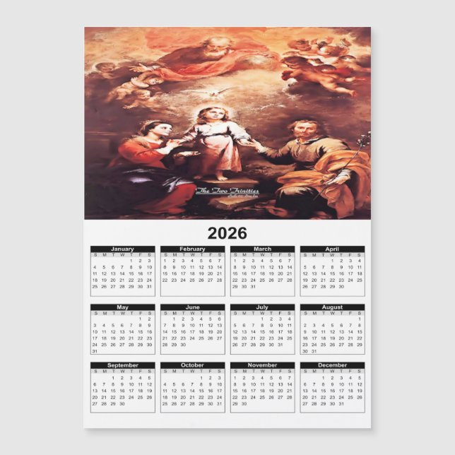 Calendario de Dos Trinidades 2026 (Anverso)