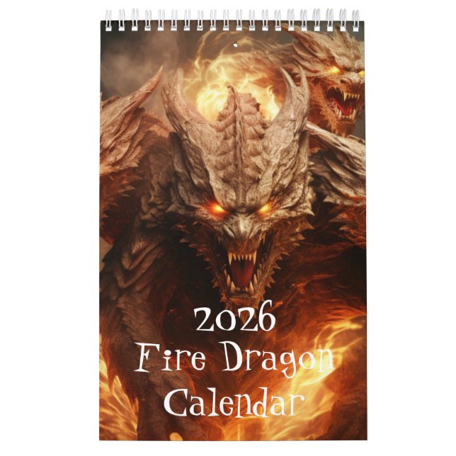 Calendario de dragones de fuego, calendario de dra (Tapa)