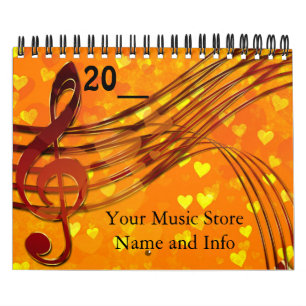 Calendario de empresa de la tienda de música