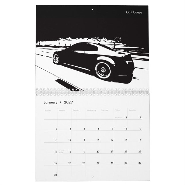 Calendario de encargo 2012 del coche de Infiniti y (Jan 2027)
