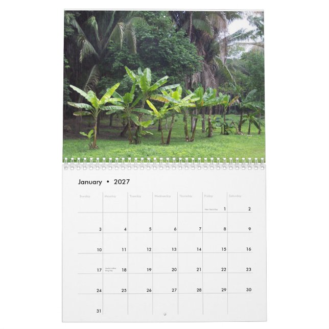 Calendario de encargo que ofrece escenas de Belice (Jan 2027)