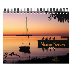 Calendario de escenas de naturaleza Texto de año