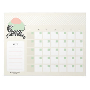 Calendario de escritorio bloc de notas de cebra
