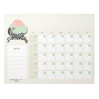 Calendario de escritorio bloc de notas de cebra