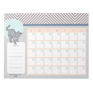 Calendario de escritorio con bloc de notas fechado
