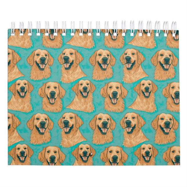 Calendario de escritorio de Golden Retriever (Tapa)