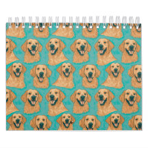 Calendario de escritorio de Golden Retriever