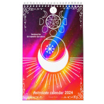 Calendario de estilo retro-astrología 2024