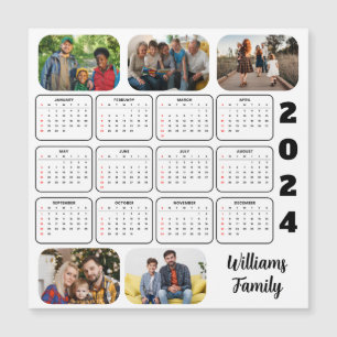 Calendario de familia de 5 fotos de Personalizado 