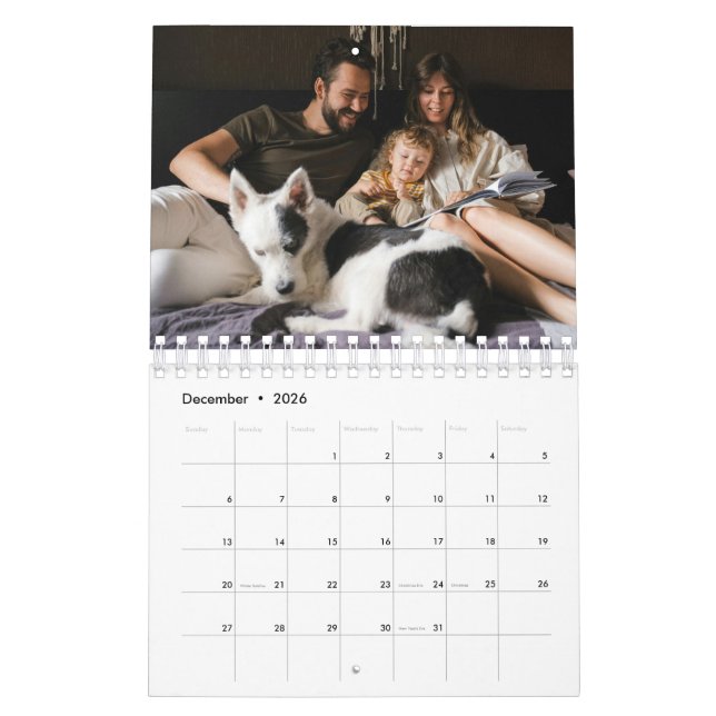 Calendario de familia de fotos de personalizable (Dec 2026)
