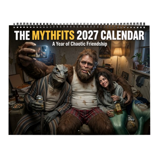 Calendario de Fantasía de Críptidos Bigfoot Sirena (Tapa)