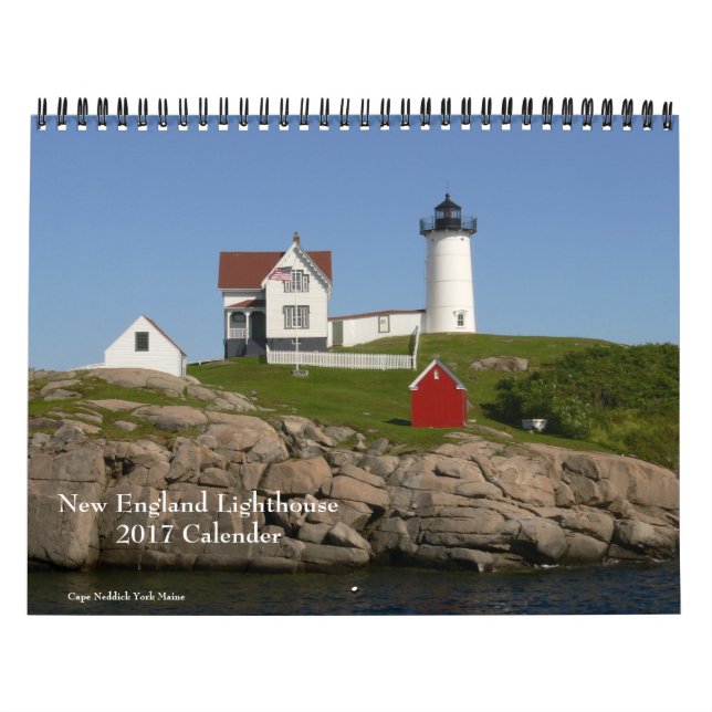 Calendario de faro de Nueva Inglaterra 2017 (Tapa)