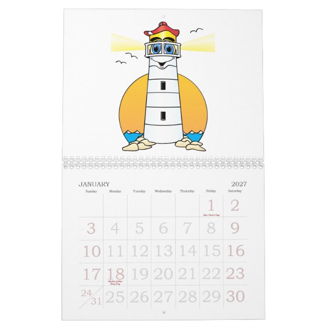 Calendario de faro de personalizado (Jan 2027)